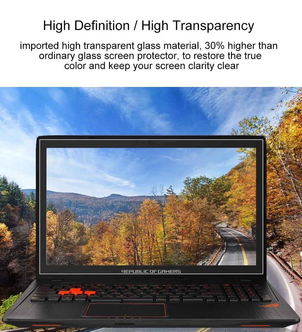 15.6 Tempered Glass Screen Protector for Asus Rog Gl553vd Laptop