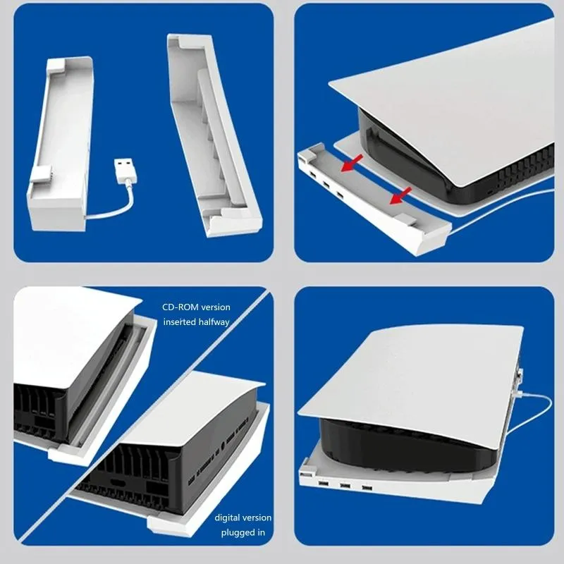 4-Port USB Hub Base | For PS5 | Horizontal Stand