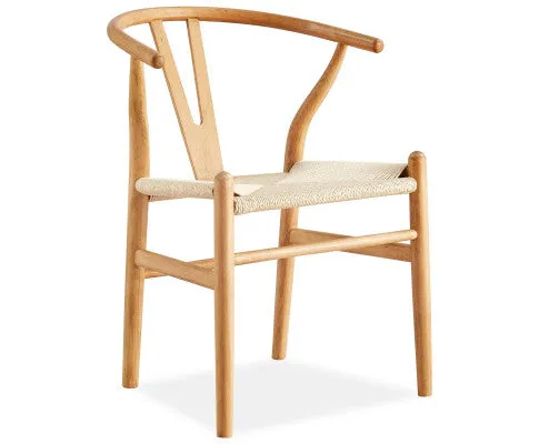 Anemone Set of 2 Wishbone Dining Chair Beech Timber Replica Hans Wenger Natural