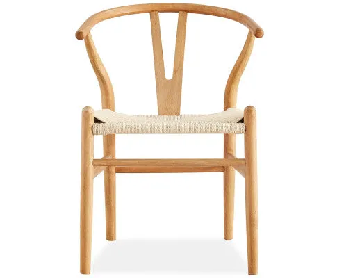 Anemone Set of 2 Wishbone Dining Chair Beech Timber Replica Hans Wenger Natural