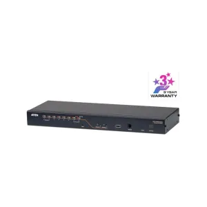 Aten Rackmount KVM Switch 2 Console 8 Port Multi-Interface Cat 5, KVM Cables NOT Included, Daisy Chainable for up to 128 Devices,