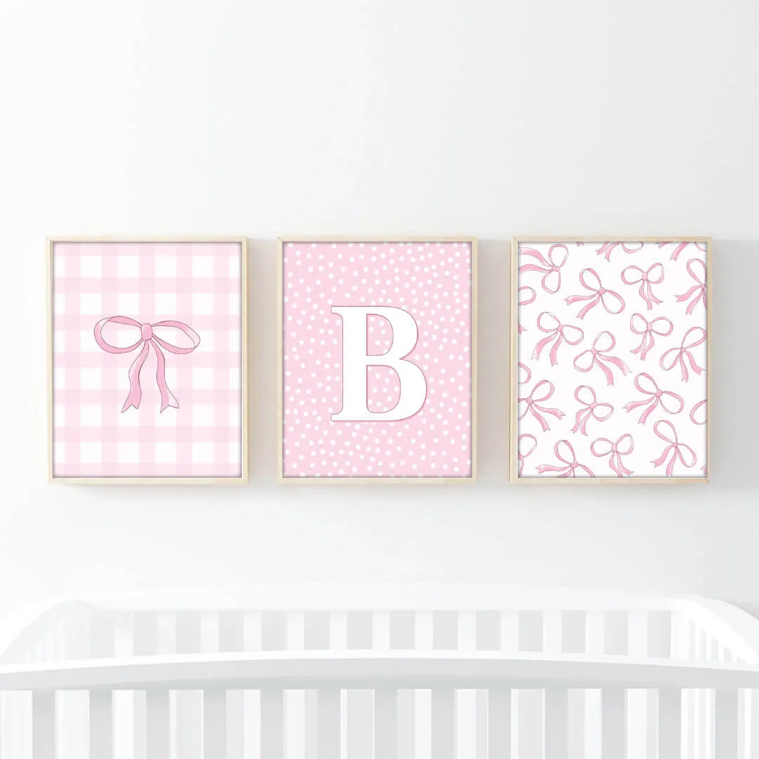 Blushing Bows Bundled Digital Nursery Art