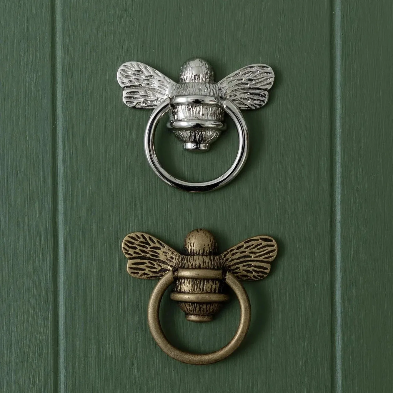 Brass Bee Ring Pull - Nickel or Heritage
