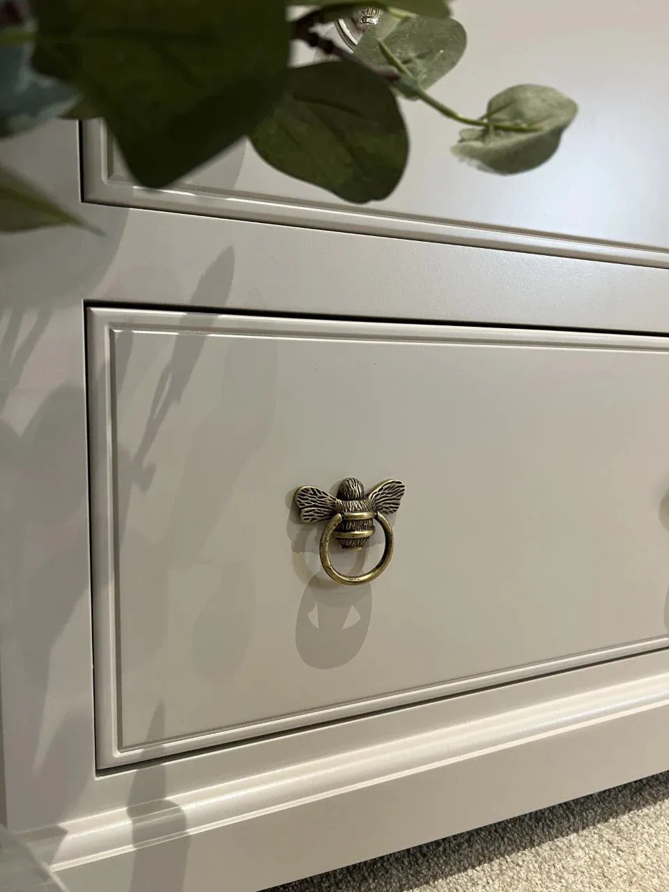 Brass Bee Ring Pull - Nickel or Heritage