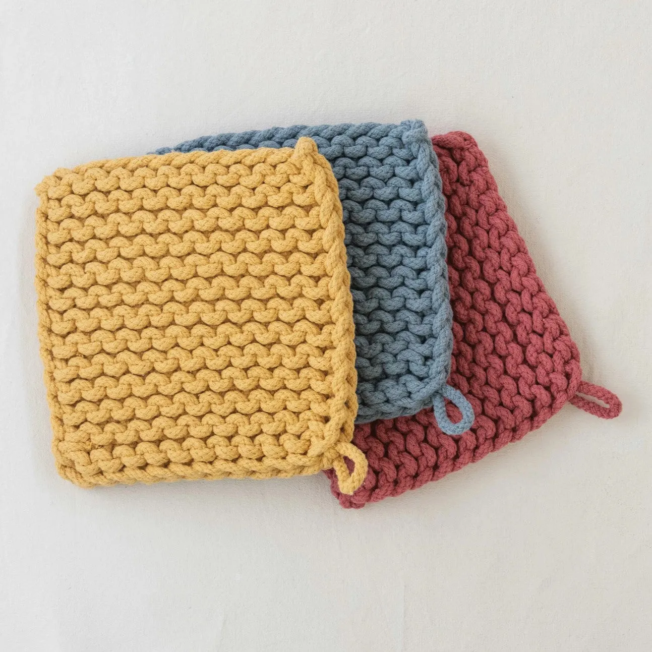 Cotton Crocheted Potholder (Pink)