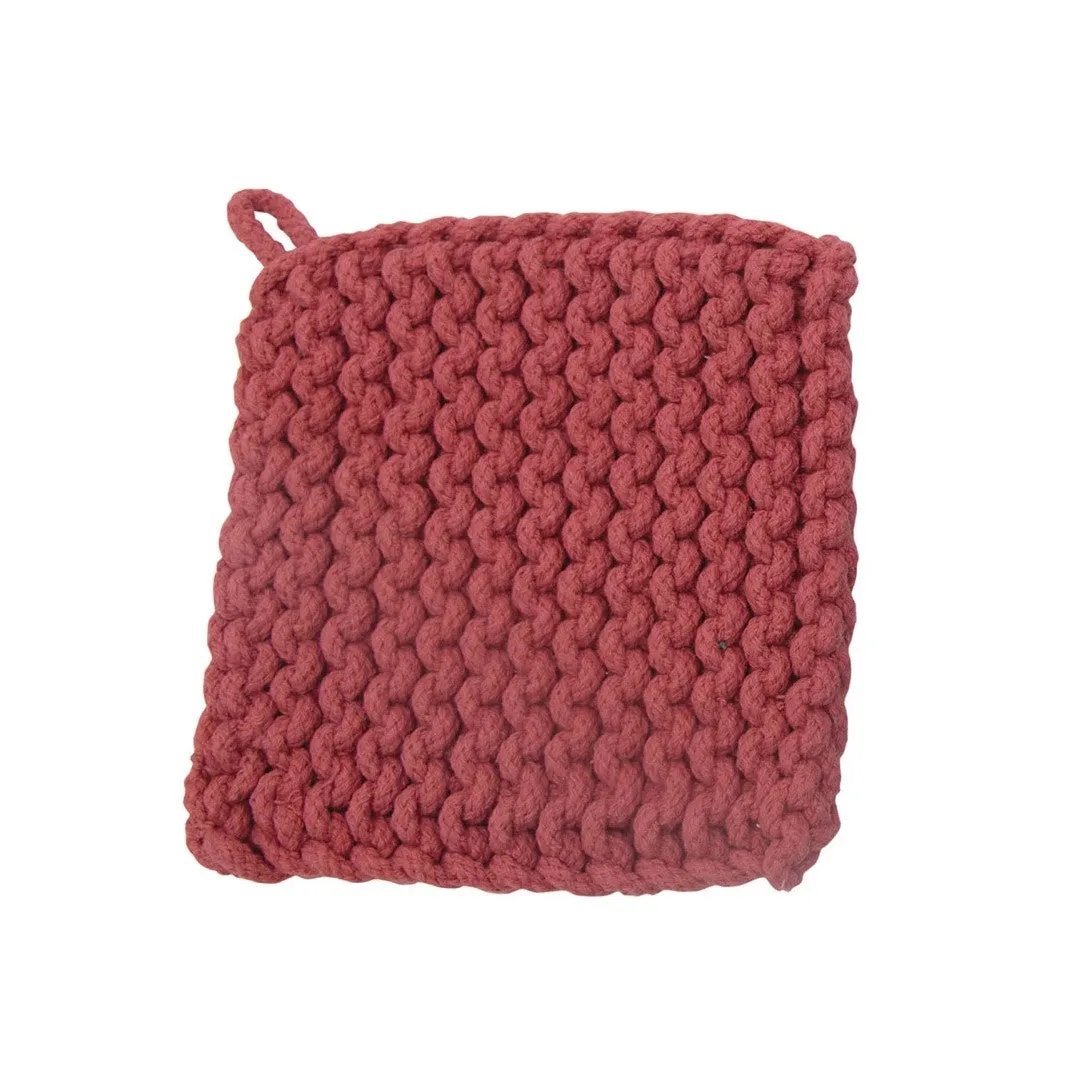 Cotton Crocheted Potholder (Pink)