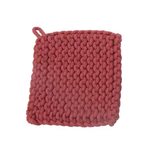 Cotton Crocheted Potholder (Pink)