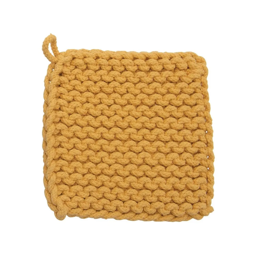 Cotton Crocheted Potholder (Yellow)