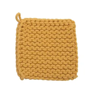 Cotton Crocheted Potholder (Yellow)