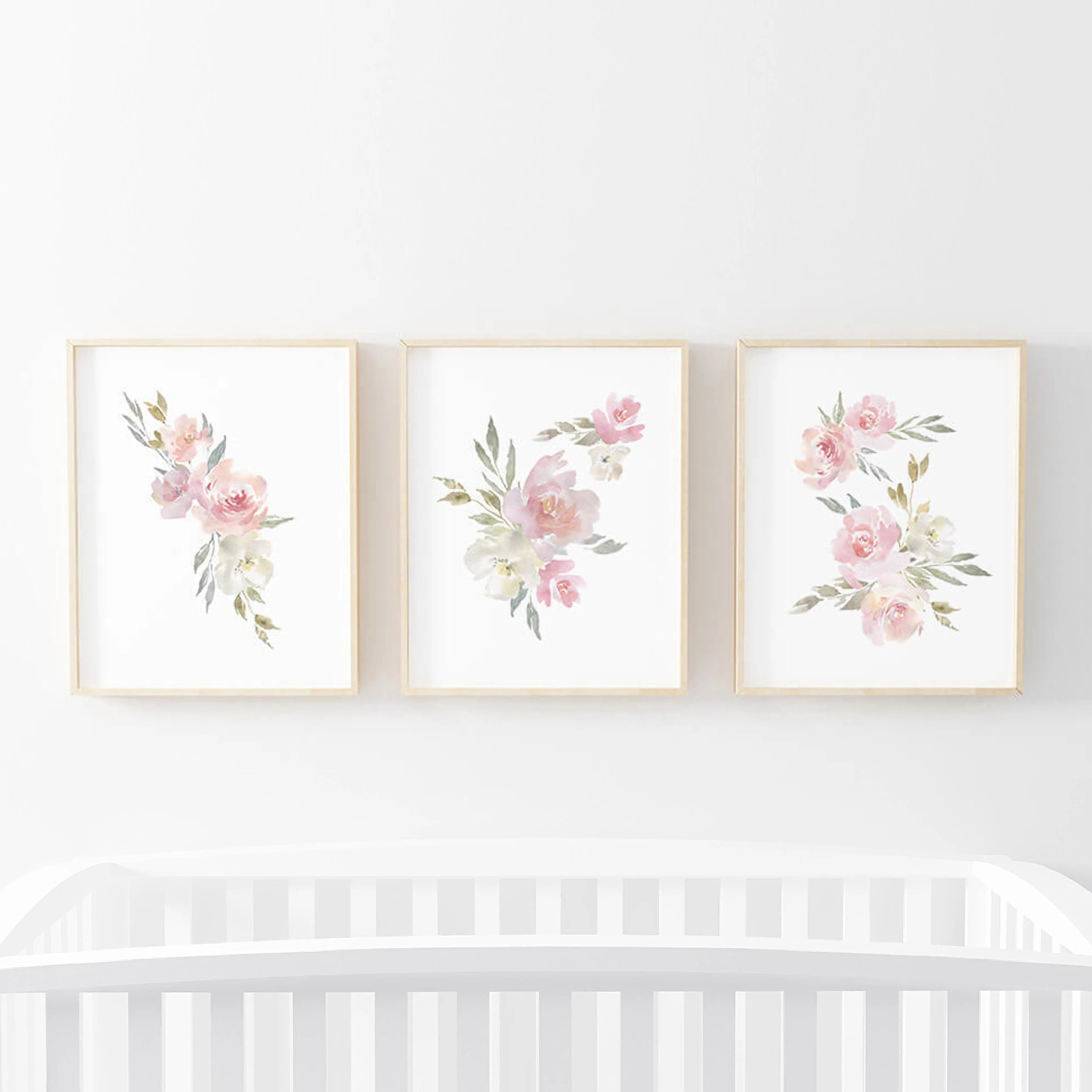Delaney Dusty Blush Floral Bundled Digital Nursery Art