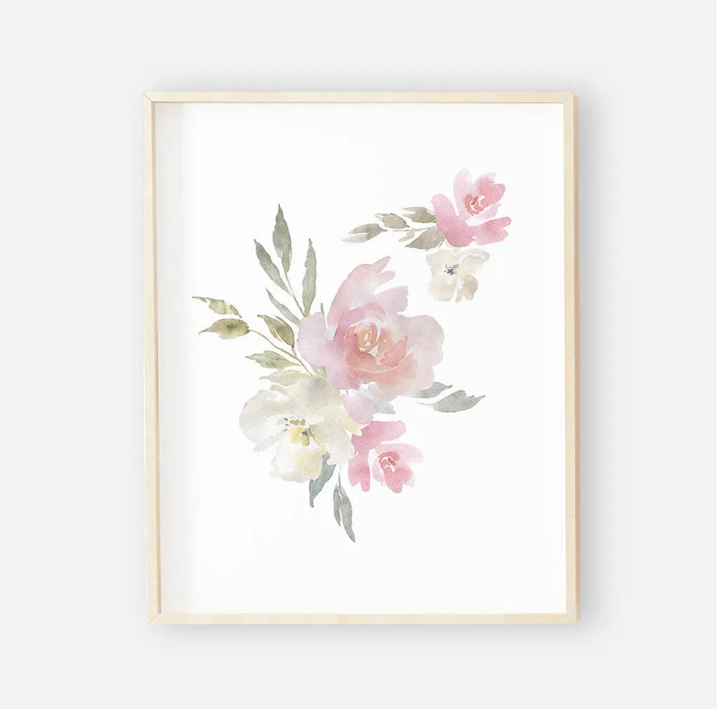 Delaney Dusty Blush Floral Bundled Digital Nursery Art