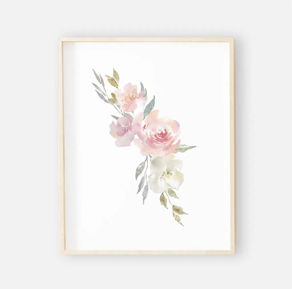 Delaney Dusty Blush Floral Bundled Digital Nursery Art