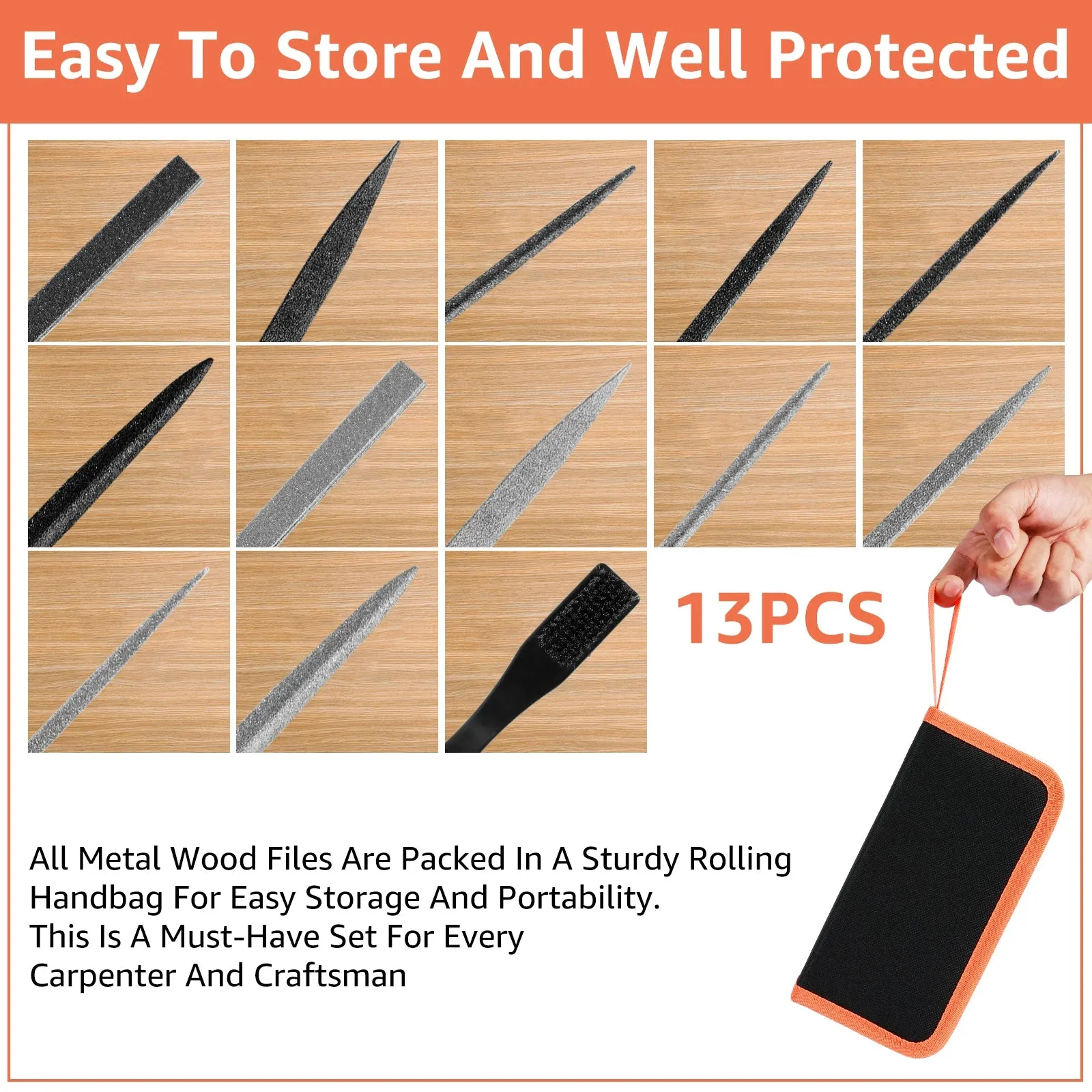 Diamond Needle File Set Carbon Steel File with Bag for Metal Marble Carving Glass and Stone Crafts Portable Hand Tool