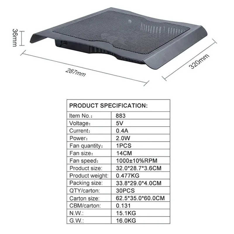 Gaming Laptop Stand with Led Fan