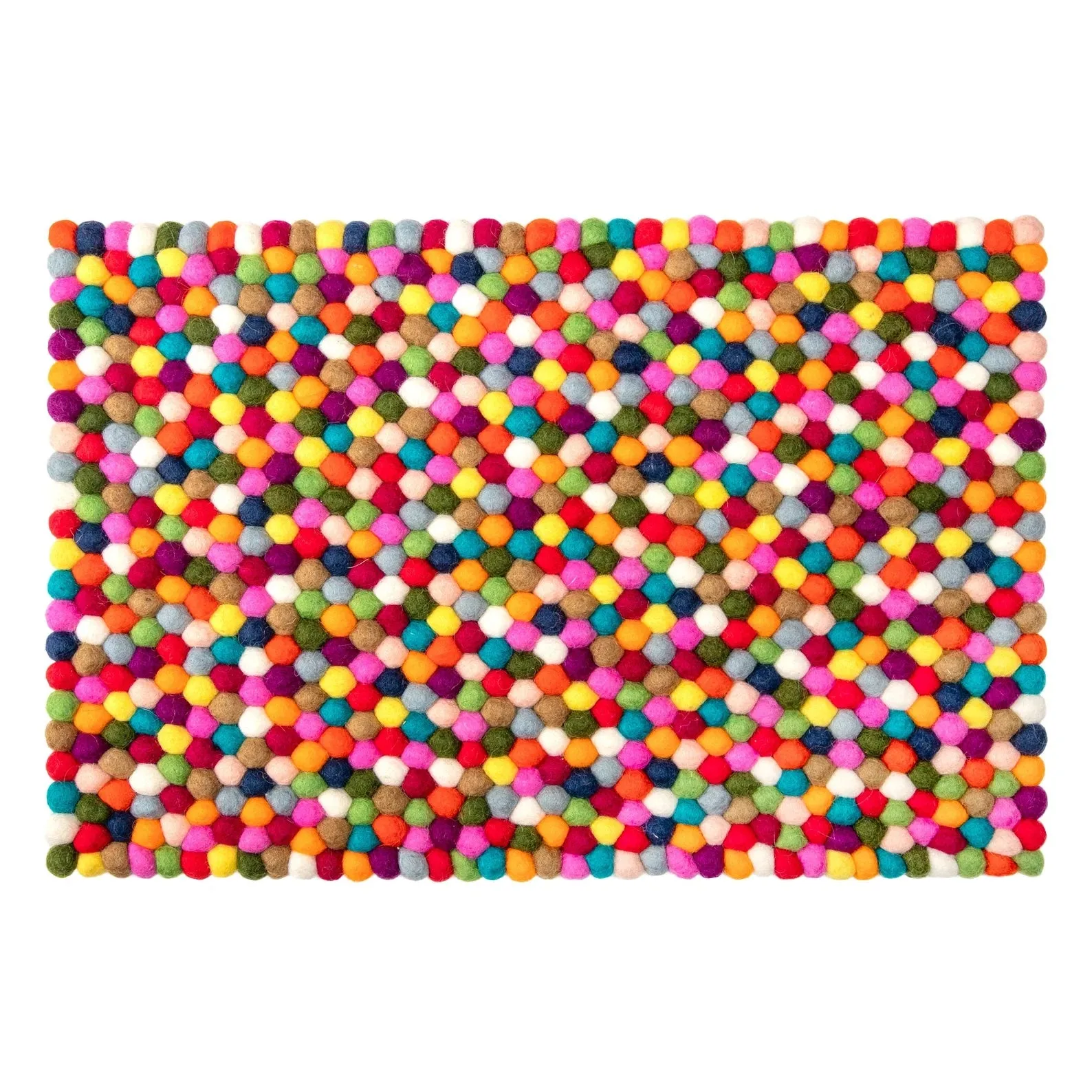 Multicoloured Felt Ball Rug